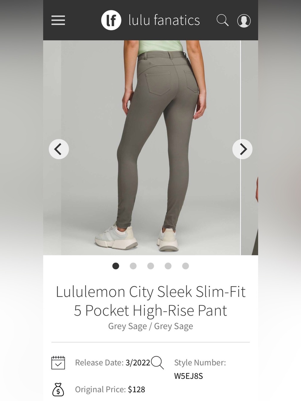 lululemon athletica Slim High-Rise Skinny Pants — Grey Sage